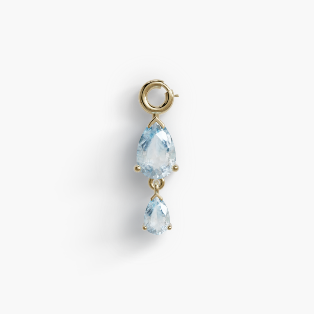 Duo 'Tear' Sky-Blue Topaz Charm