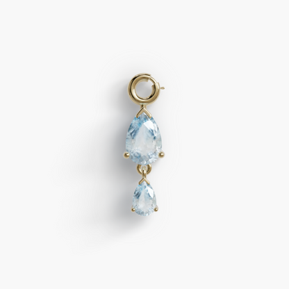 Duo 'Tear' Sky-Blue Topaz Charm