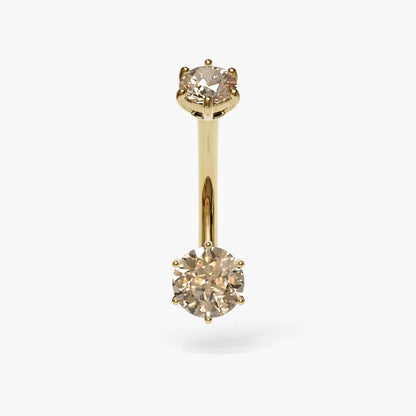 Champagne 0.8 ct. Moissanite Belly Ring