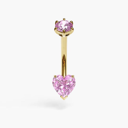 Cosmopolitan 1.0 ct. Heart Moissanite Belly Ring