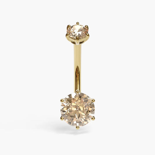 Champagne 1.5 ct. Moissanite Belly Ring