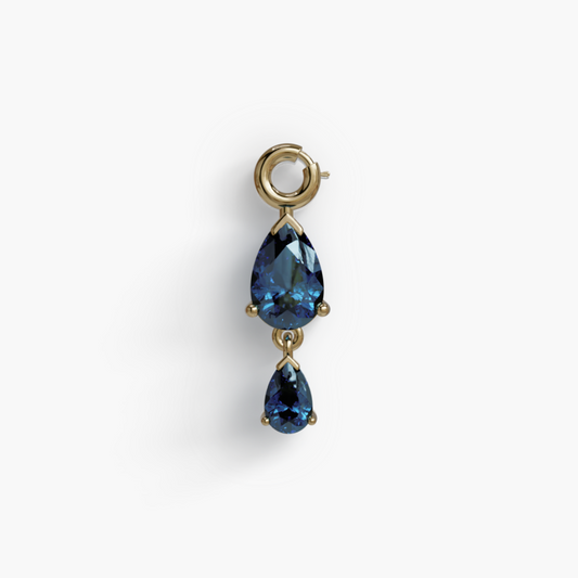 Duo 'Tear' London-Blue Topaz Charm