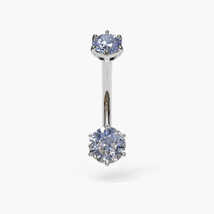 Frostbite 0.8 ct. Moissanite Belly Ring White Gold