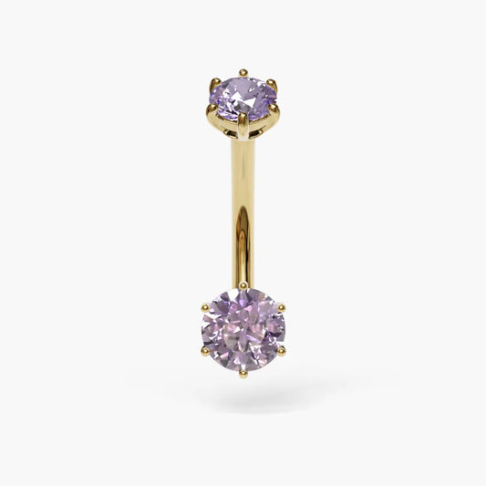 Purple Rain 0.8 ct. Moissanite Belly Ring