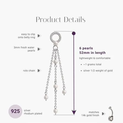 Pearl Cascade Charm Silver