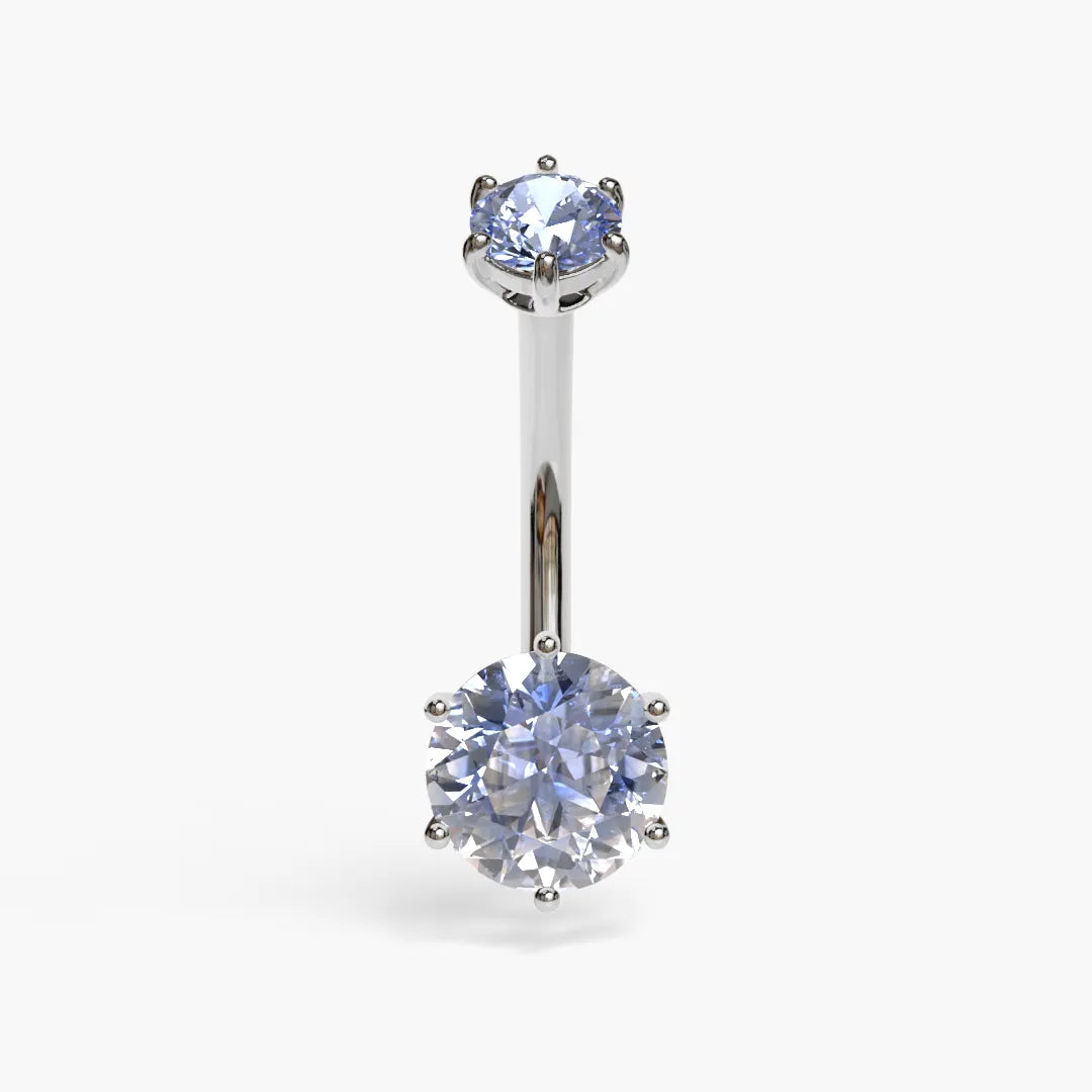 Frostbite 1.5 ct. Moissanite Belly Ring White Gold