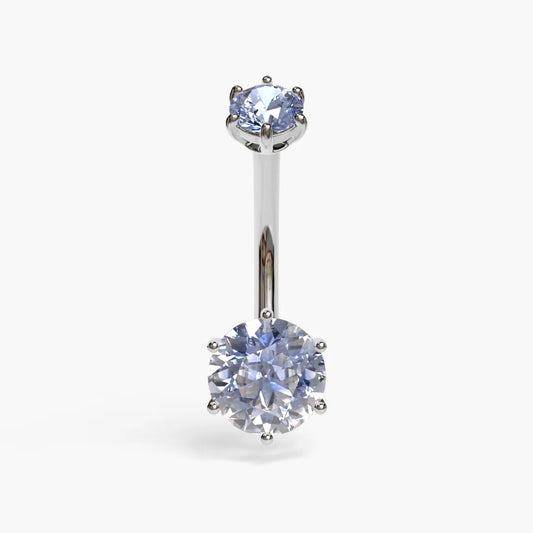 Frostbite 1.5 ct. Moissanite Belly Ring White Gold