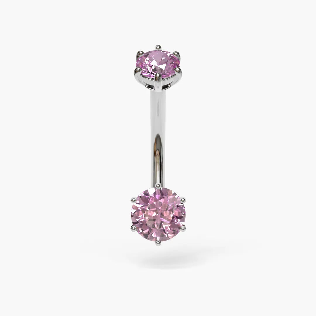 Cosmopolitan 0.8 ct. Moissanite Belly Ring White Gold