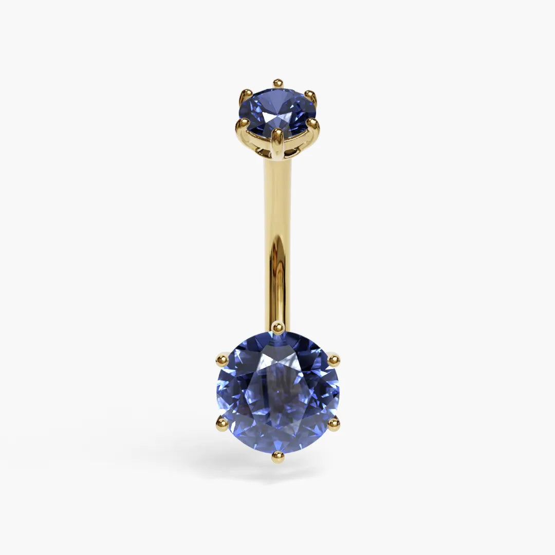 Sapphire Martini 1.5 ct. Moissanite Belly Ring