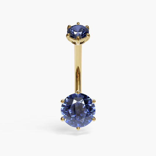 Sapphire Martini 1.5 ct. Moissanite Belly Ring