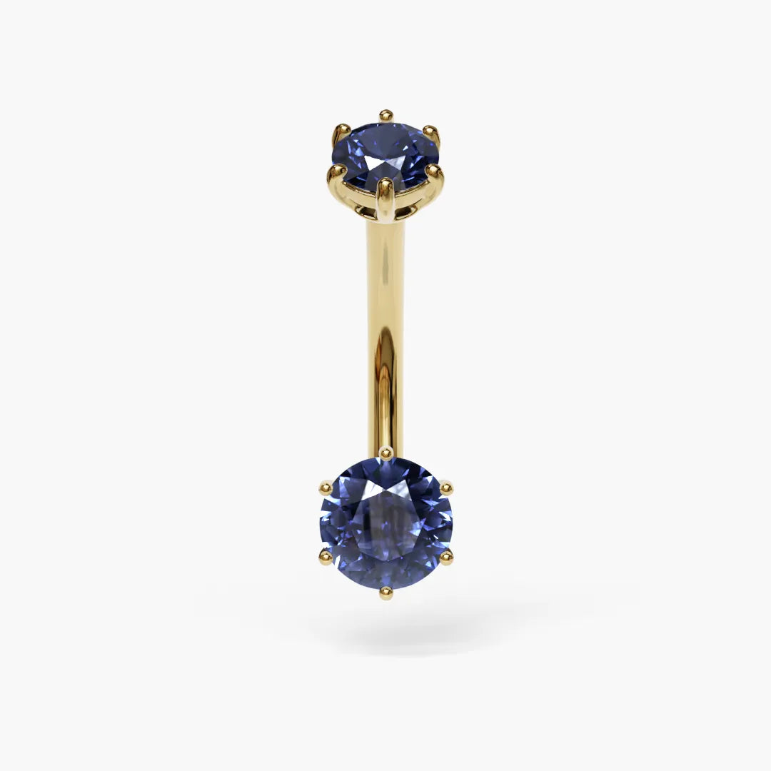 Sapphire Martini 0.8 ct. Moissanite Belly Ring