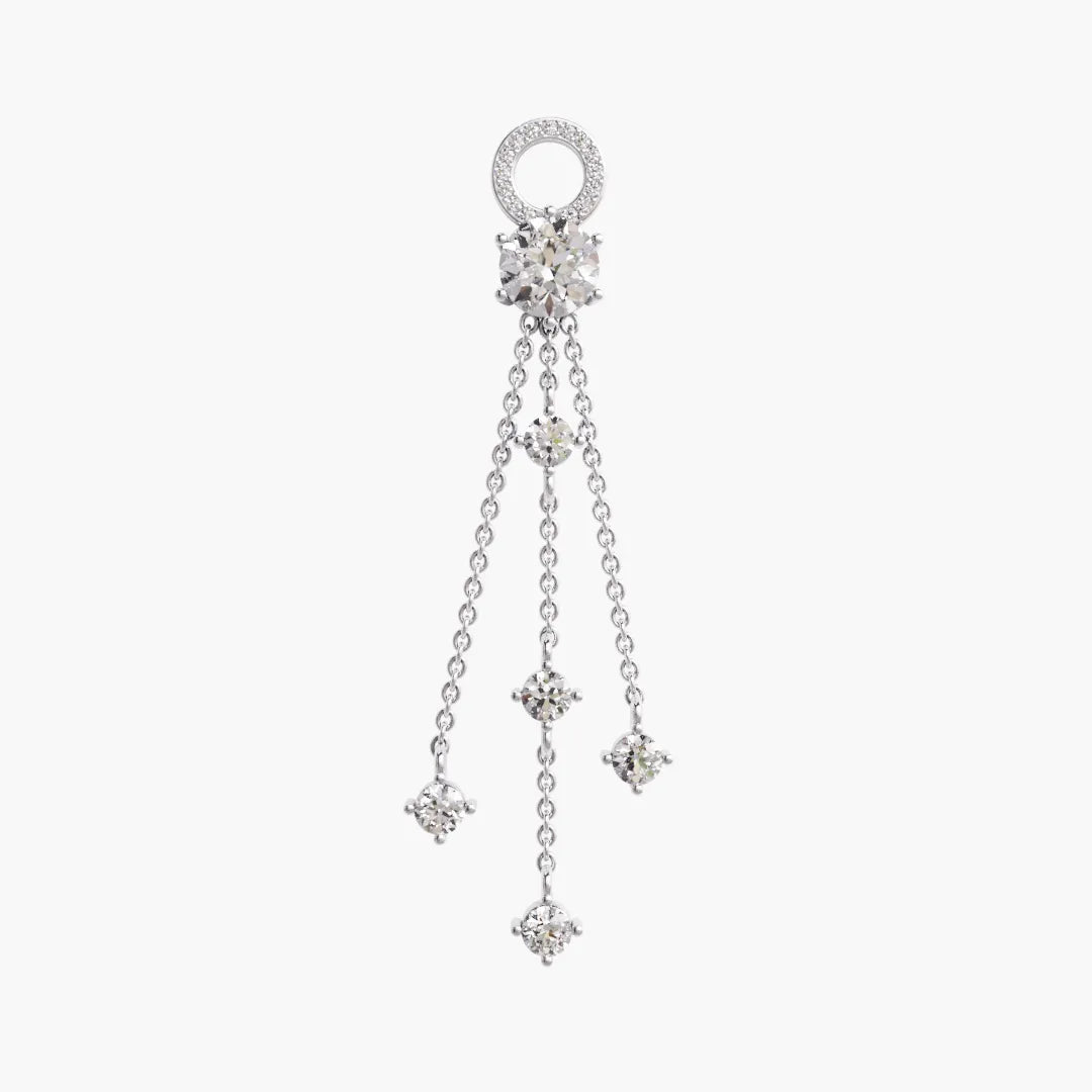 Moissanite Cascade Charm Silver