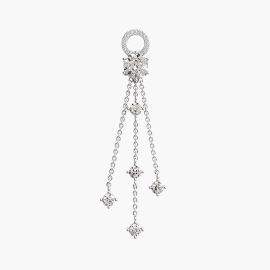 Moissanite Cascade Charm Silver