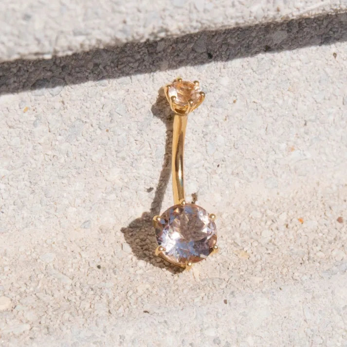 Orb 8mm Morganite Belly Ring