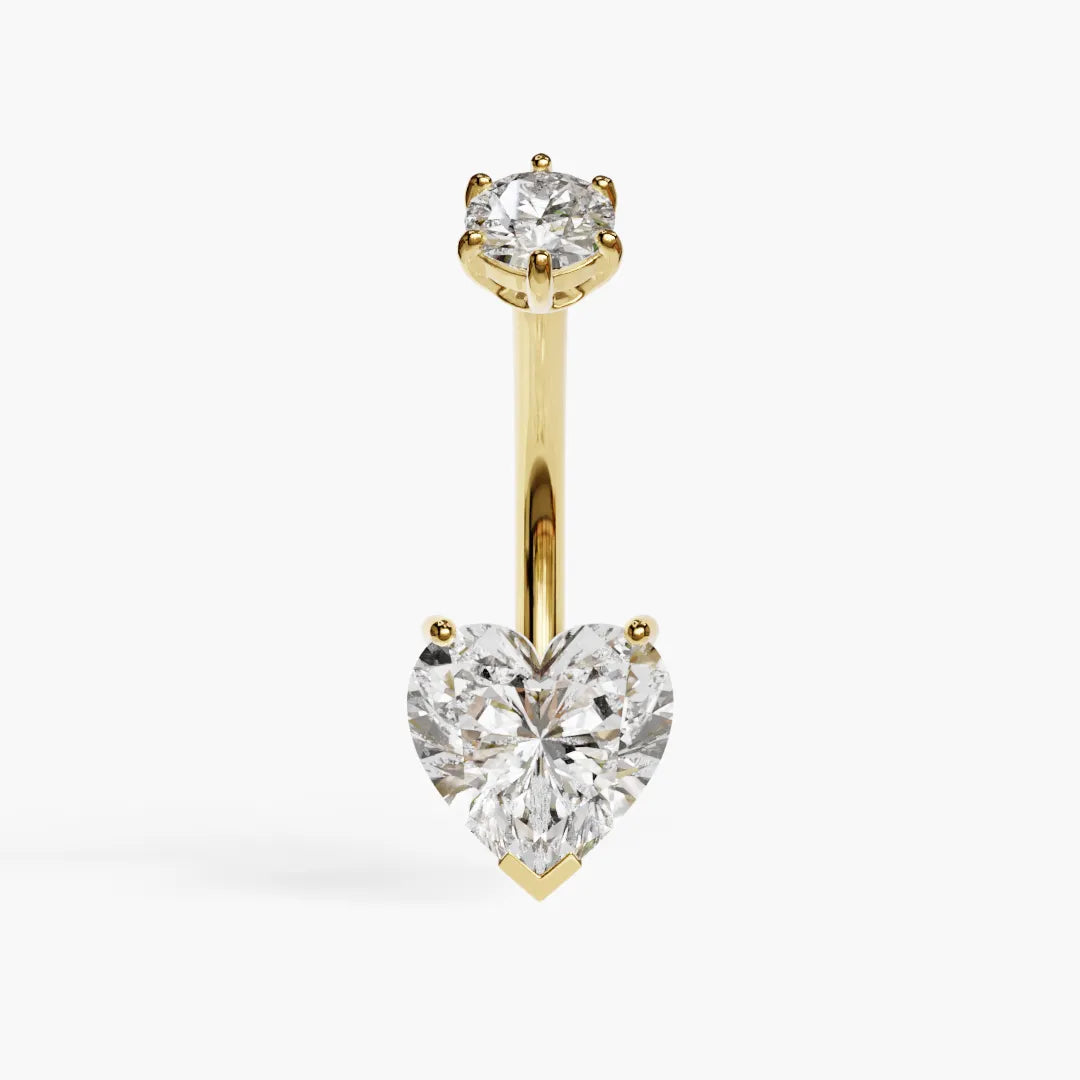 Heart 1.8 ct. Moissanite Belly Ring