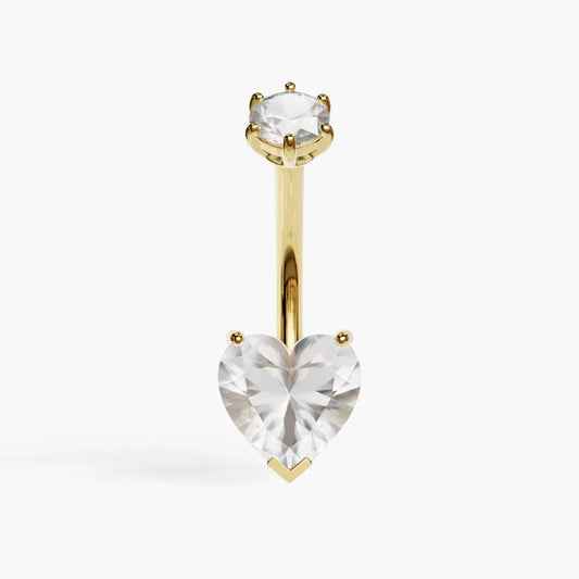 Heart Topaz Belly Ring