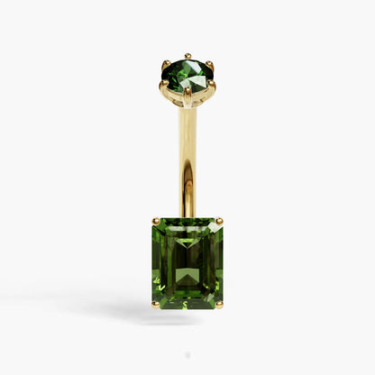 Emerald 8mm Green Tourmaline Belly Ring