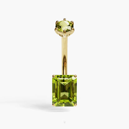 Emerald 8mm Peridot Belly Ring