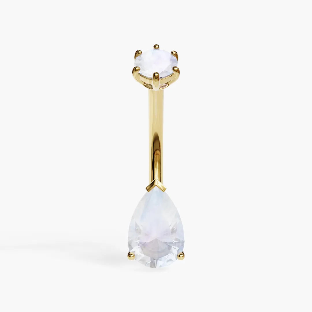 Teardrop 9mm Moonstone Belly Ring