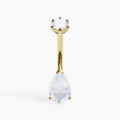 Teardrop 9mm Moonstone Belly Ring