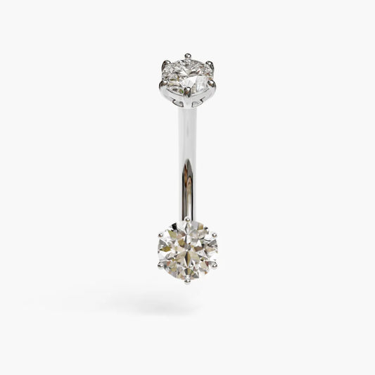 Orb 0.6 ct. Moissanite Belly Ring White Gold