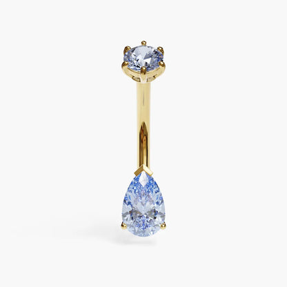 Frostbite 1.0 ct. Tear Moissanite Belly Ring