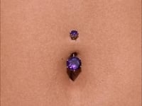 Orb 8mm Amethyst Belly Ring White Gold