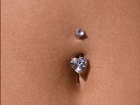 Heart Topaz Belly Ring White Gold