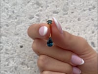 Teardrop 9mm London-Blue Topaz Belly Ring