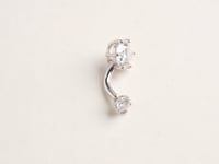 Orb 1.5 ct. Moissanite Belly Ring White Gold