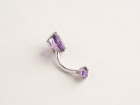 Orb 8mm Amethyst Belly Ring White Gold