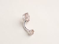 Orb 8mm Morganite Belly Ring White Gold