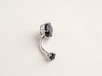 Orb 8mm Black Onyx Belly Ring White Gold