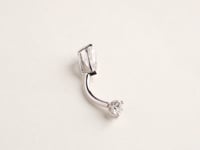 Teardrop 1.5 ct. Moissanite Belly Ring White Gold