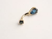 Teardrop 9mm London-Blue Topaz Belly Ring