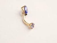 Teardrop 9mm Tanzanite Belly Ring