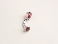 Teardrop 8mm Garnet Belly Ring White Gold