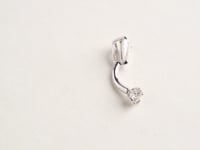 Teardrop 1.0 ct. Moissanite Belly Ring White Gold