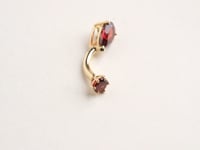 Teardrop 8mm Garnet Belly Ring