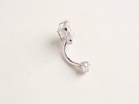 Princess 2.0 ct. Moissanite Belly Ring White Gold