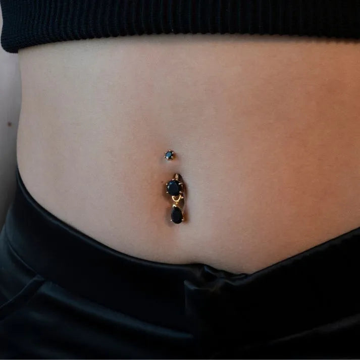 Mini 'Tear' Black Onyx Charm