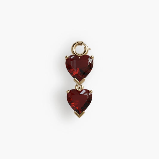 Duo 'Heart' Garnet Charm