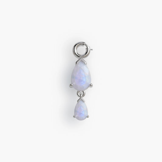 Duo 'Tear' Moonstone Charm Silver