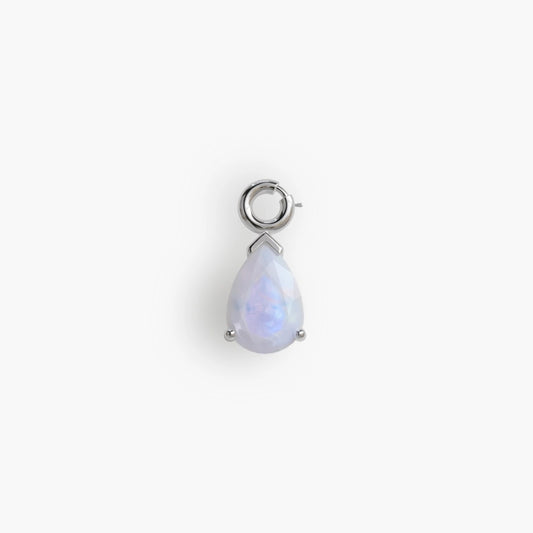 Mini 'Tear' Moonstone Charm Silver