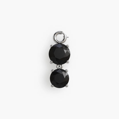 Duo 'Orb' Black Onyx Charm Silver