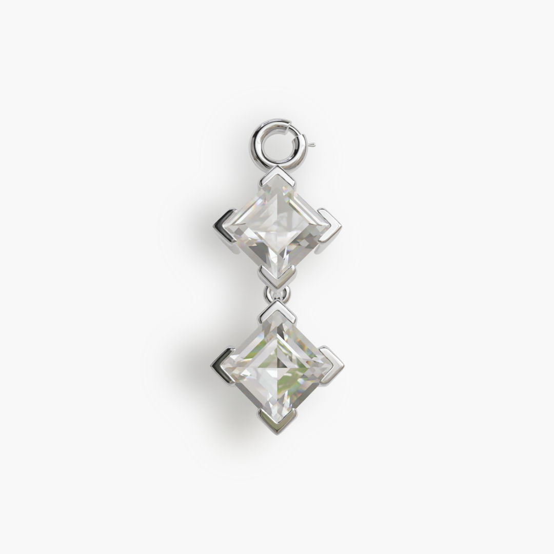 Duo 'Ash' Topaz Charm Silver - Jolie Co Jewelry